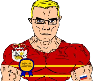 chudjak, chudjak front, muscular chud, 1488, animal, arm, award, belarus, bird, blonde hair