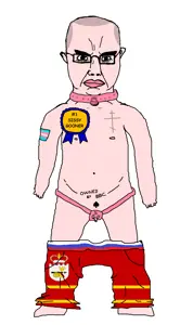 chudjak, obsessedchud, award, cage, full body, gooner, pink skin, white skin, transgender pride flag