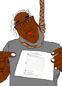 markiplier soyjak, nuplier, allah, beard, black skin, gray hair, holding object, islam, marcellus williams, nigger