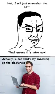 chudjak, glasses, hair, nft, real life, smile, smug, soyjak, text