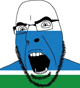 cobson, flag, full head, glasses, hair, looking to the right, oblast, open mouth, russia, soyjak