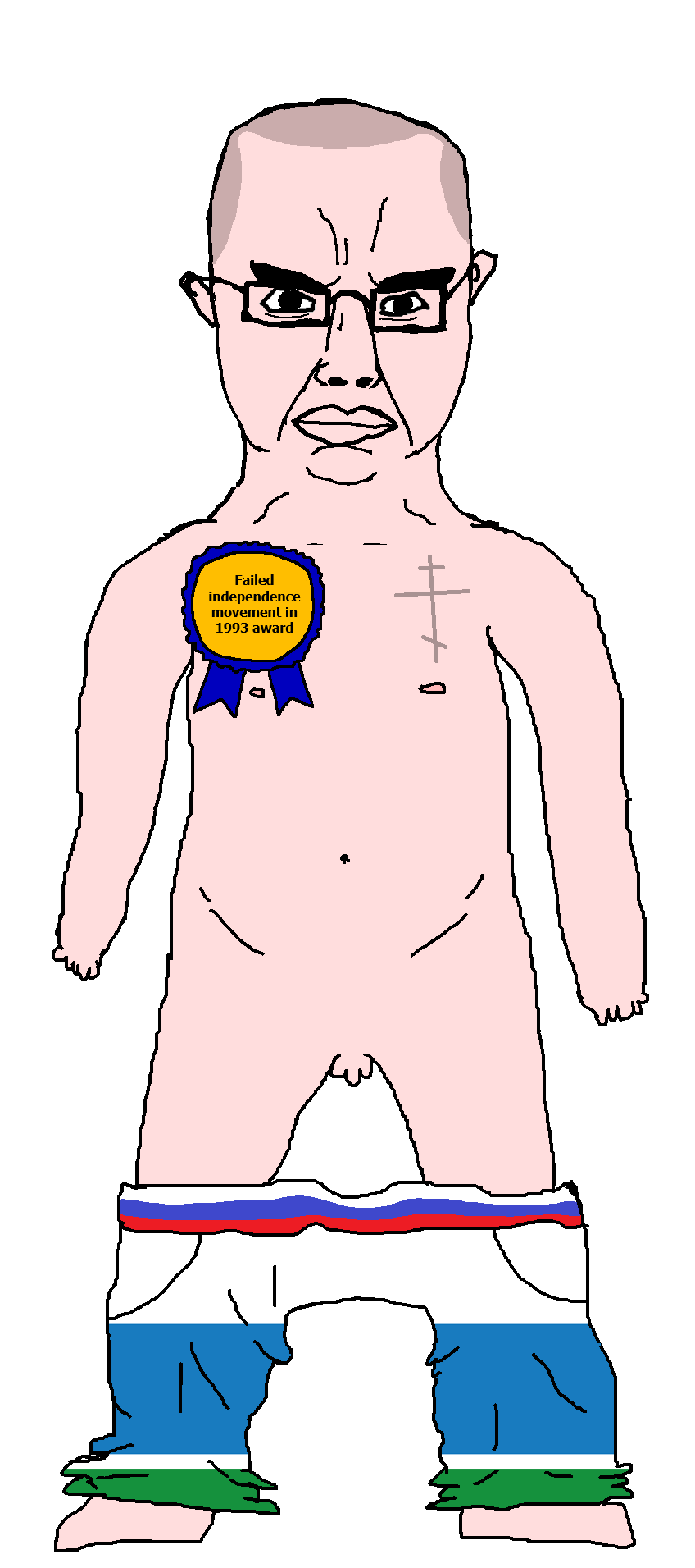 chudjak, chudjak front, obsessedchud, 1993, award, balding, christianity, eastern orthodox, flag, full body