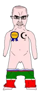 chudjak, chudjak front, obsessedchud, award, balding, crescent, flag, full body, glasses, hair