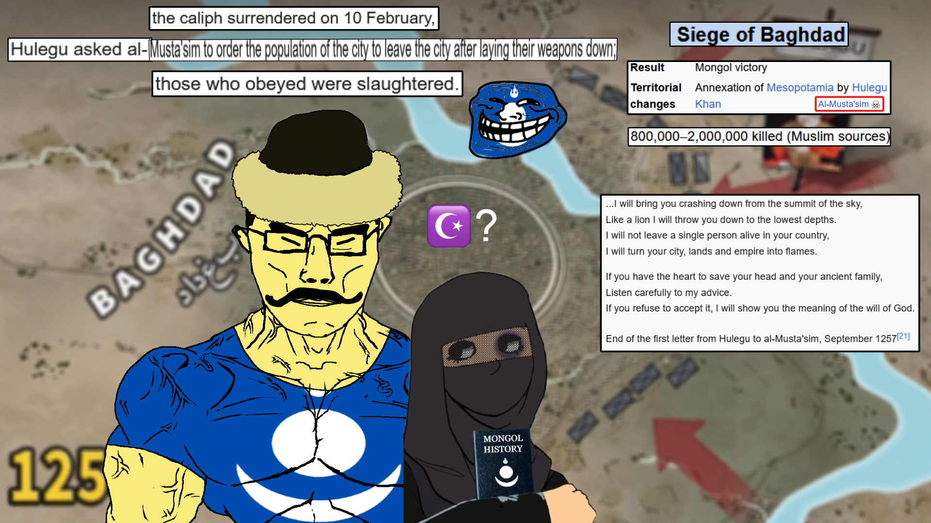 ashbie moon, trollface, chudjak, chudjak front, muscular chud, arm, ashbie, asian, baghdad, battle