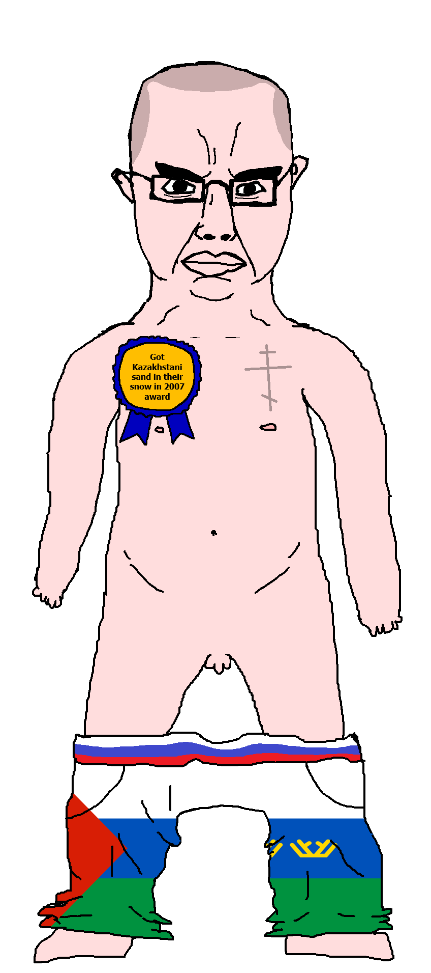 chudjak, chudjak front, obsessedchud, 2007, award, balding, christianity, eastern orthodox, flag, full body