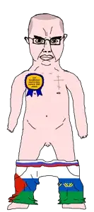 chudjak, chudjak front, obsessedchud, 2007, award, balding, christianity, eastern orthodox, flag, full body