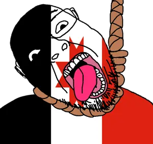 bernd, hanging troonjak, troonjak, ack, dead, flag, glasses, hair, hanging, open mouth