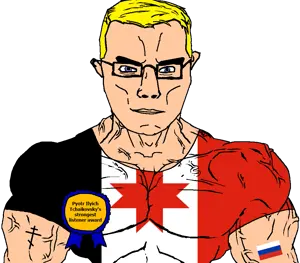 chudjak, chudjak front, muscular chud, arm, award, blonde hair, blue eyes, buff, christianity, closed mouth