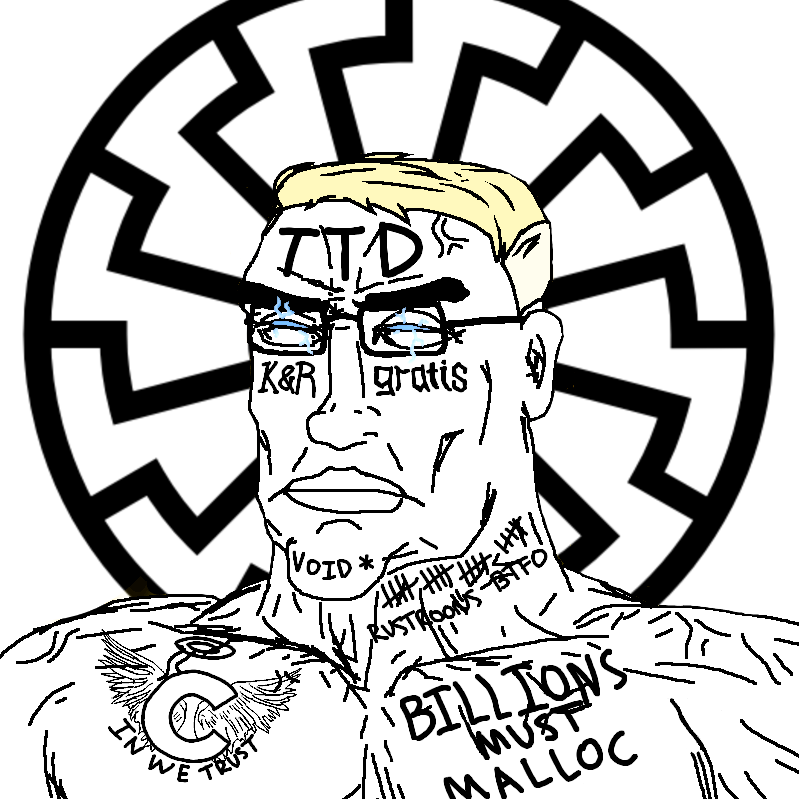 chudjak, perceptive chud, angel, blonde hair, blue eyes, brian kernighan, buff, c (programming language), christianity, closed mouth