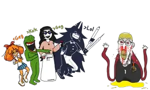 miss circle, mymy schoppenboer, nate higgers, pepe, pepelaugh, soytan, feraljak, natejak, /qa/ (soyjak.party), amphibian