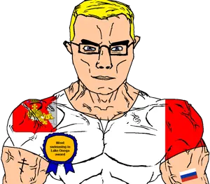 chudjak, chudjak front, muscular chud, aryan, a10 eyes, arm, award, blonde hair, blue eyes, buff