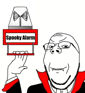 gapejak, wholesome soyjak, 1soyjak, alarm, animated, bald, black eyes, closed mouth, clothes, gem alarm