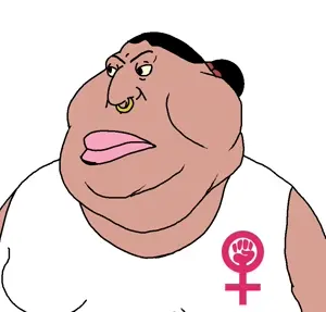 meximutt, female meximutt, femjak, angry, big lips, chin, double chin, female, feminism, feminist