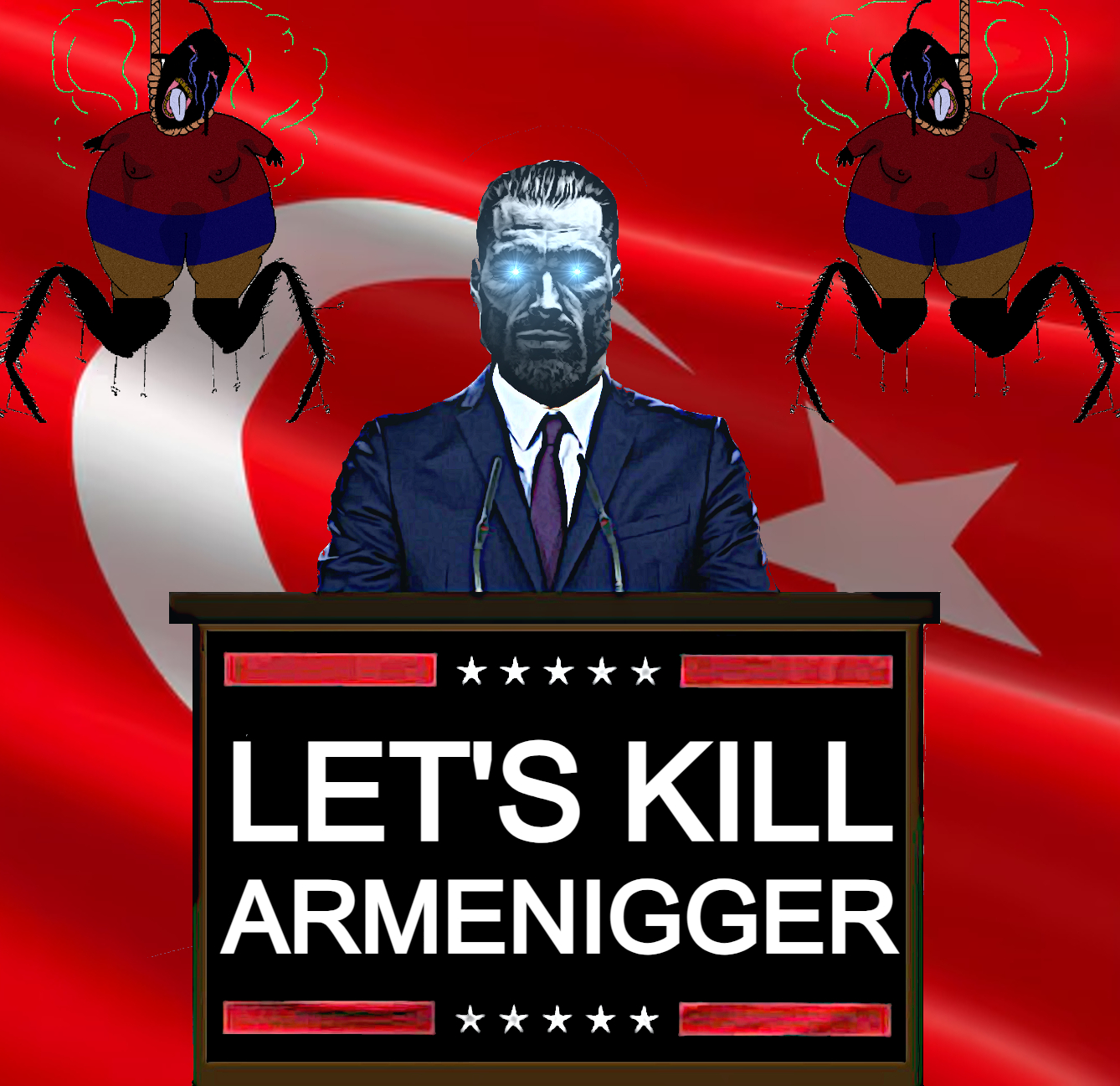 gigachad, bernd, hanging troonjak, troonjak, ack, animal, antenna, armenian genocide, armeniroach, bug