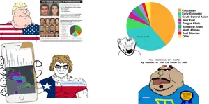 chudjak, impish soyak ears, meximutt, chudjak front, mexiaryan, muscular chud, aryan, a10 eyes, autism, crimea