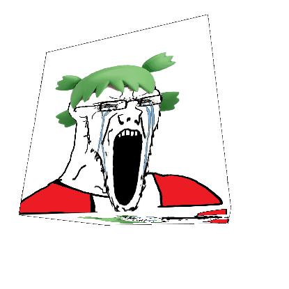 a24 slowburn soyjak, soyak, 4chan, animated, anime, bloodshot eyes, clothes, crying, cube, distorted
