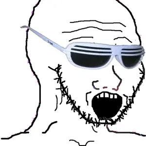 soyak, glasses, open mouth, stubble, sunglasses