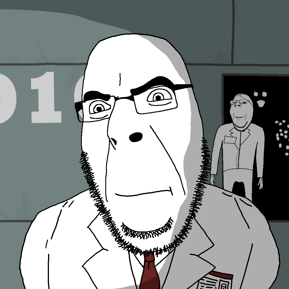 cobson, gapejak, soyak, wholesome soyjak, thougher, 2soyjaks, asylum, background, closed mouth, clothes