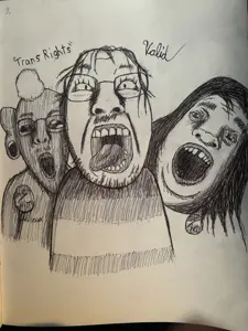alicia, bernd, shirtjak, soytober, soytober 2024, 3soyjaks, art, beard, black and white, drawfag