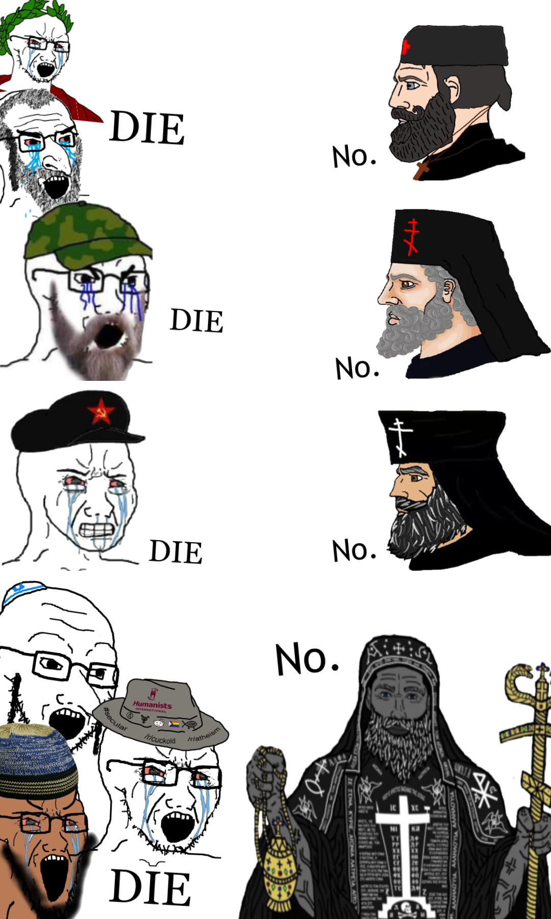 soyak, atheism, beard, bloodshot eyes, brown skin, bushy eyebrows, cap, charles darwin, chirho, christian cross