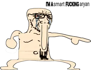 dersoylentdrinker, soyak, aryan, a10 eyes, bald, bloodshot eyes, body, crying, glasses, looking to the right