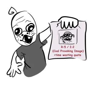 a24 slowburn soyjak, timewaster, jacobson, arm, baby, clothes, coal, deformed, glasses, gray shirt