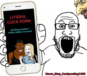 happy merchant, sheeeit, markiplier soyjak, aryan, showing phone, 1488, a10 eyes, blush, cuck, flower