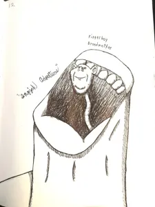 a24 slowburn soyjak, impish soyak ears, fingerboy, soytober, soytober 2024, 2soyjaks, art, black and white, drawfag, drawing