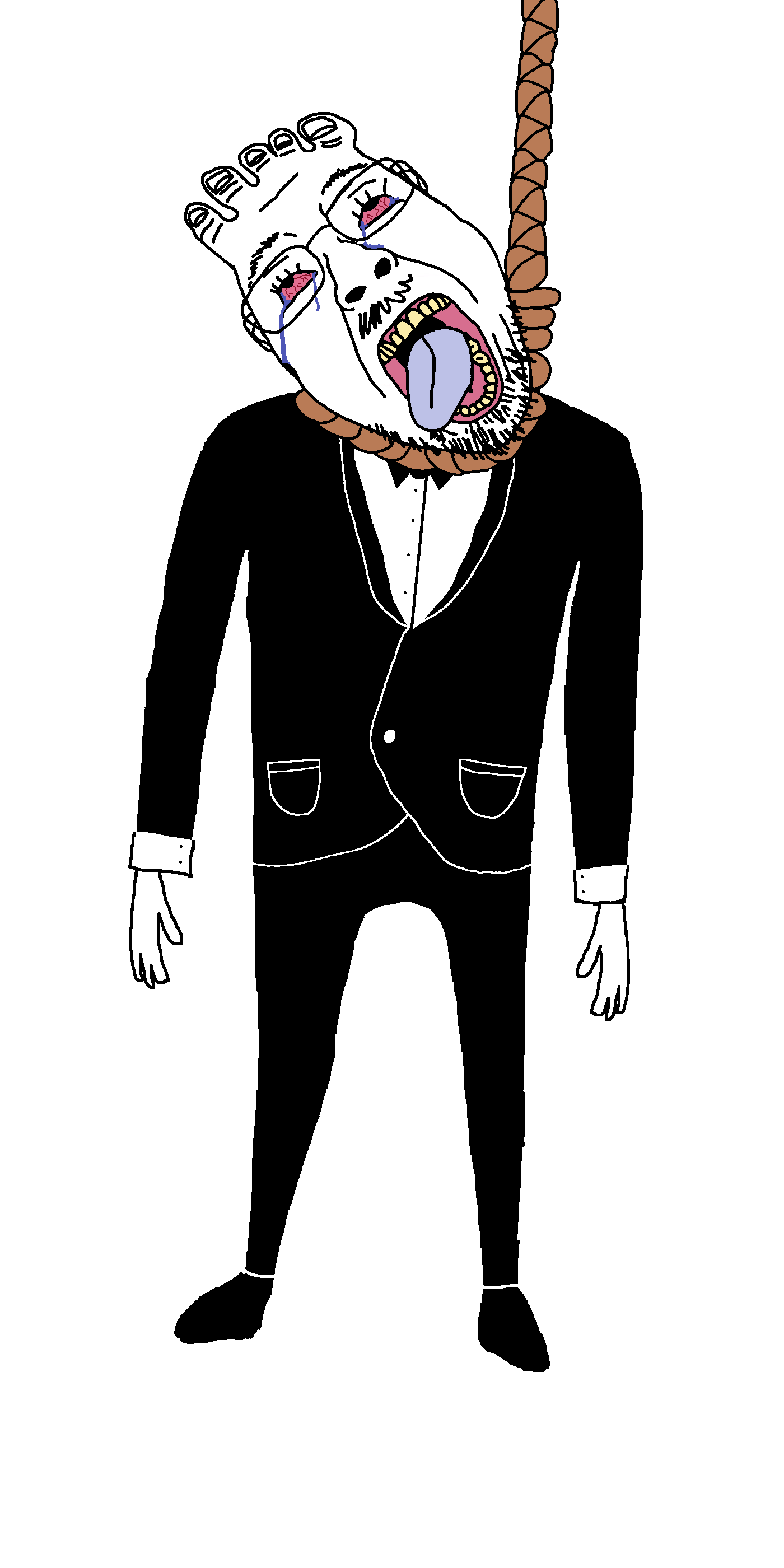 keys, bernd, hanging troonjak, troonjak, chudtwt, ack, black shirt, black shoes, bloodshot eyes, bow tie