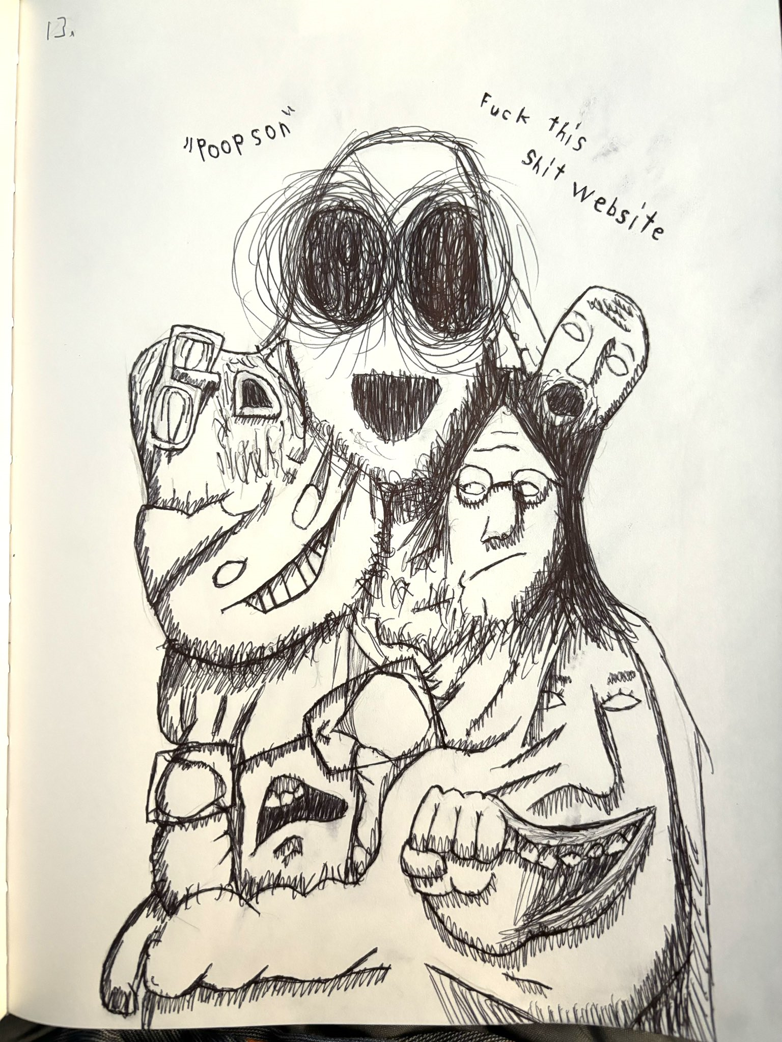brojak, lennonjak, mameson, two pointing soyjaks, unknown, soytober, soytober 2024, black and white, black hole, blonde hair