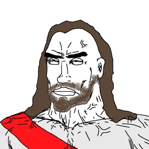 chudjak, perceptive chud, beard, buff, christianity, closed mouth, clothes, ear, hair, jesus christ
