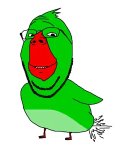 gapejak, wholesome soyjak, animal, bird, green, poop