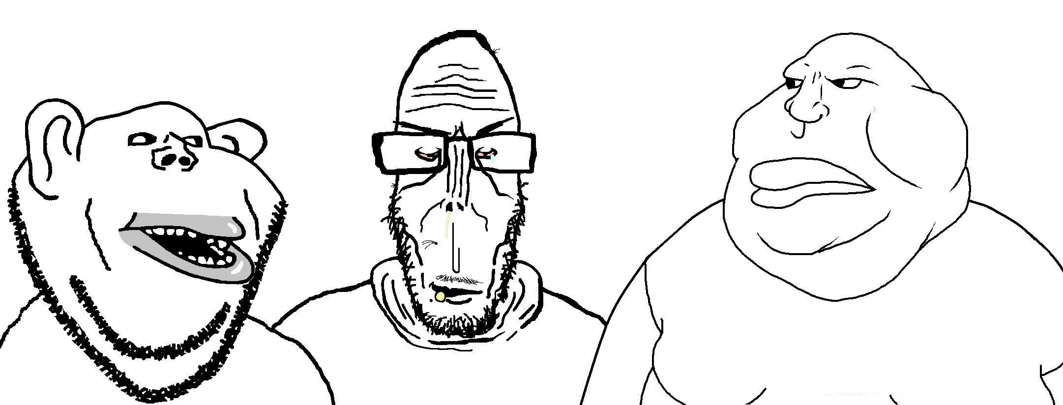 impish soyak ears, markiplier soyjak, meximutt, euromutt, impish amerimutt, euromutt, muttverse, trios & duos, 3soyjaks, bald