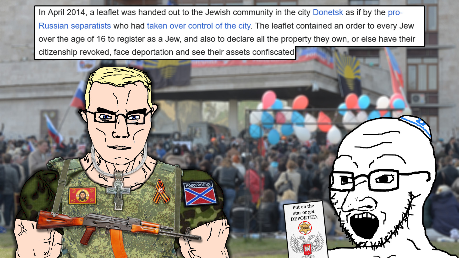 chudjak, soyak, chudjak front, muscular chud, ak-47, arm, army, assault rifle, blonde hair, blue eyes
