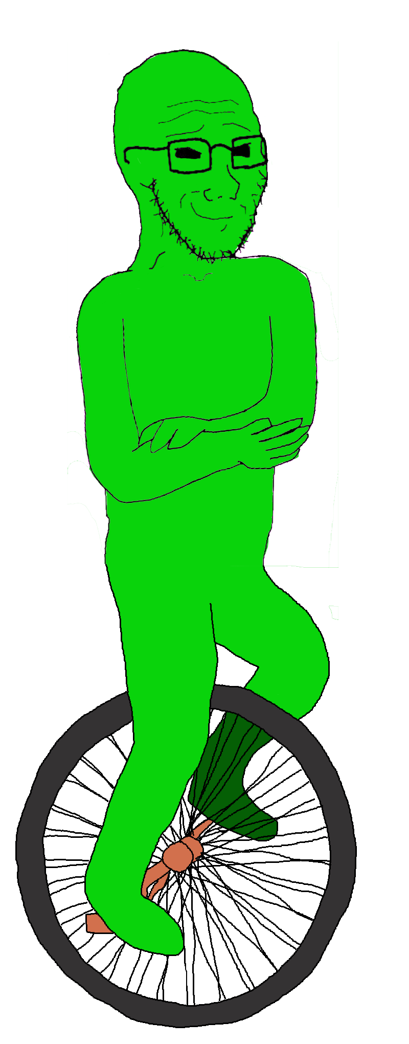 soyak, 1soyjak, alien, bald, black eyes, closed mouth, crossed arms, dat boi, eyebrows, forehead lines