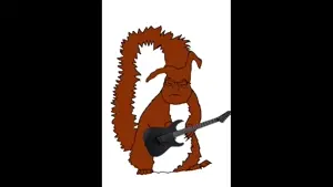 feraljak, feralsquirrel, squirreljak, animal, animated, guitar, metal, nutwave, sad, squirrel