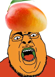 chugsjak, fruiterz!, eyebrows, fat, food, foodjak, fruit, glasses, leaf, looking at you