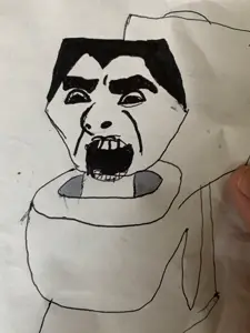 cobson, g-toilet, hand drawn, paper, skibidi toilet
