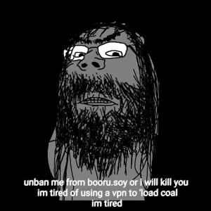 gapejak, angry, black background, clenched teeth, frown, glasses, gray skin, hair, hairy, long hair