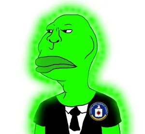 meximutt, brazilmutt, glowie, bald, central intelligence agency, clothes, glowing, glownigger, green skin, suit