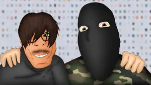 marine rose, cobson, feraljak, no more brother wars, 2soyjaks, arabic text, arm, art, brown eyes, brown hair