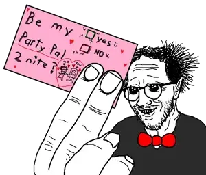 thunderf00t, oh my god she is so attractive, bowtie, clothes, drawing, ear, glasses, hair, hands, heart