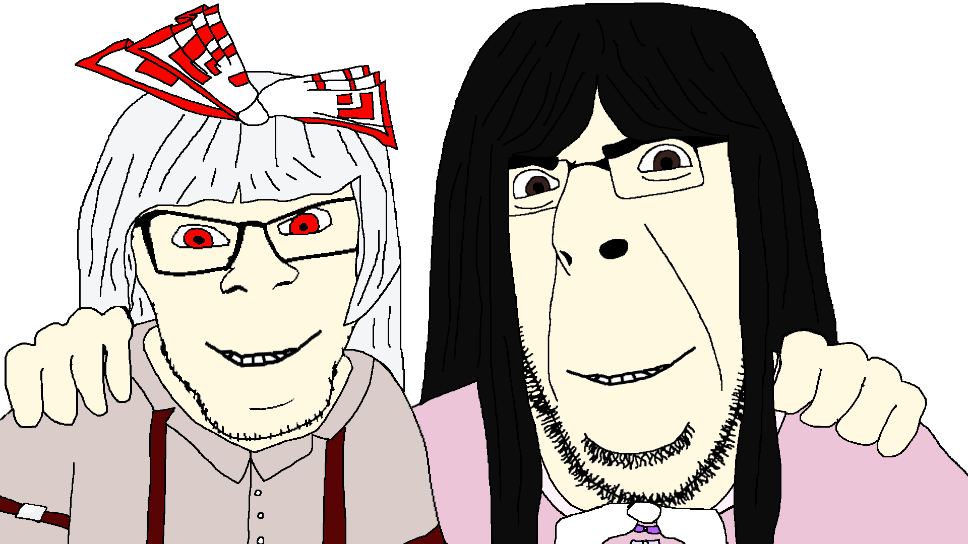 cobson, feraljak, no more brother wars, anime, bow, bowtie, brown eyes, closed mouth, clothes, fujiwara no mokou