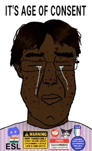 doedoedoe, churnd, its over, acne, black, brown, closed eyes, discord, gay, groomer