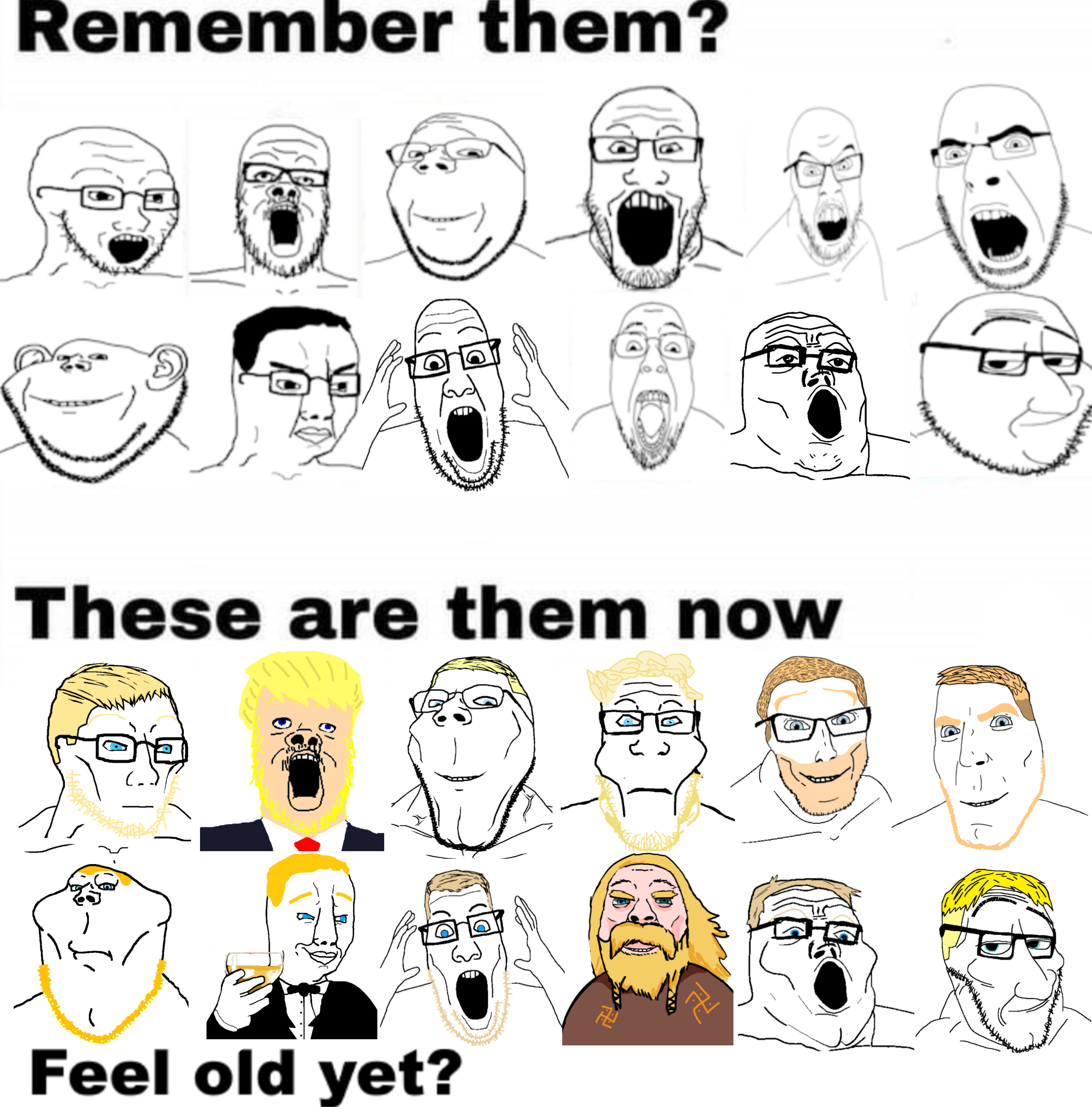 a24 slowburn soyjak, bernd, chudjak, cobson, feraljak, gapejak, impish soyak ears, markiplier soyjak, ppp, smugjak