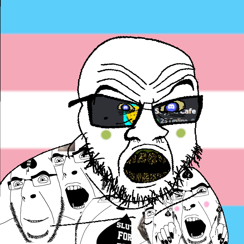 cobson, feraljak, slutson, angry, blush, discord, facial mark, flag, forehead mark, glasses