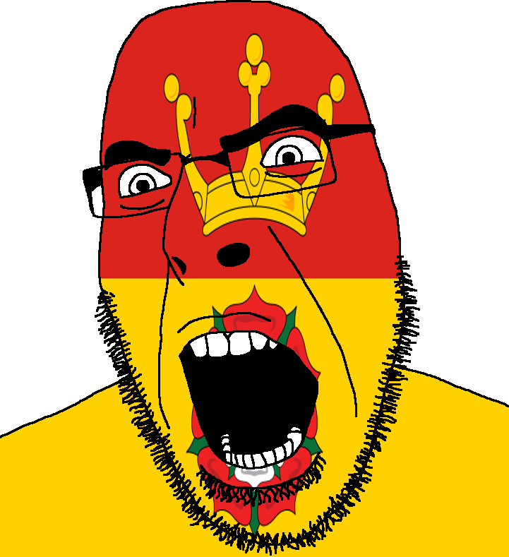 cobson, angry, british, bushy eyebrows, crown, england, flag, flower, glasses, hair