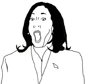 election, female, kamala harris, kamalajak, open mouth, soyjak, woman