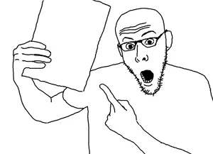 koolson, clothes, ear, glasses, holding book, holding object, open mouth, pointing, pointing finger, stubble