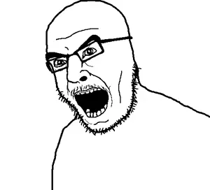 walter white, unknown, angry, glasses, mustache, open mouth, screaming, soyjak, stubble, traced